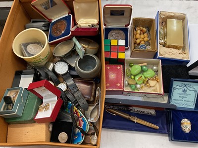 Lot 987 - Various cufflinks, watches, costume jewellery, medallions and sundry items