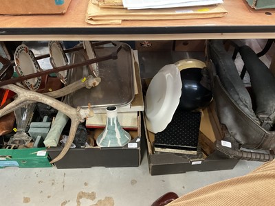 Lot 545 - Stag antlers, cake stand, and sundries