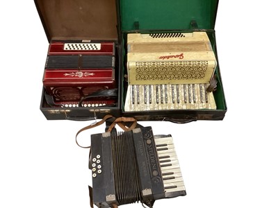 Lot 305 - Three vintage piano accordions to include Geraldo, Steldeni and one other