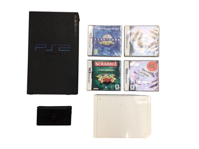Lot 310 - Playstation 2 console with two controllers, Wii console with games, Nintendo DS with games etc
