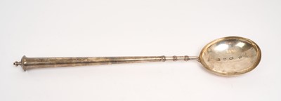 Lot 271 - 1930s silver copy of a 15th century cannon barrel handled ladle
