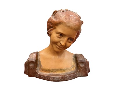 Lot 343 - Austrian cold painted terracotta bust