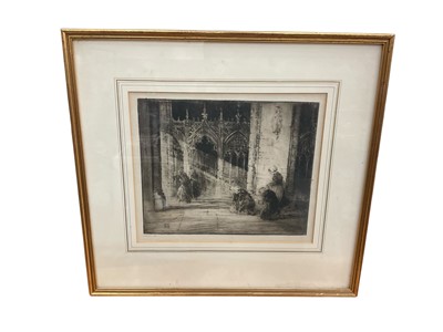 Lot 1193 - Percy Lancaster (1878-1950) etching and three other works by various hands