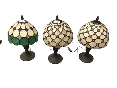 Lot 316 - Pair of Tiffany style table lamps and one other similar (3)