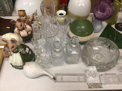 Lot 330 - Group of glassware including coloured glass vases, together with various figure and animal ornaments