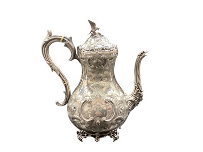 Lot 350 - Good quality silver plated coffee pot