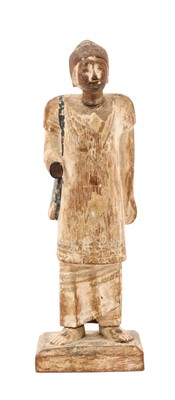 Lot 800 - Interesting antique carved wood funerary figure, possibly Ancient Egyptian