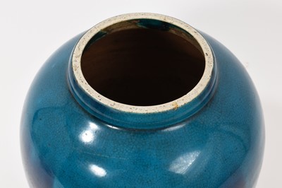 Lot 74 - Antique Chinese blue glazed monochrome vase