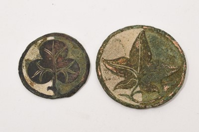 Lot 769 - Two small enamelled bronze roundels, probably medieval