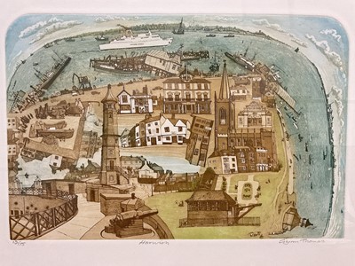 Lot 5123 - Glynn Thomas (b. 1946) coloured etching of Harwich, no. 13 of 175</s...