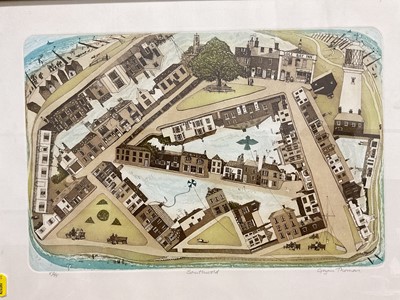 Lot 5122 - Glynn Thomas (b. 1946) coloured etching of Southwold no. 57 of 75</s...