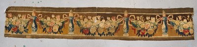 Lot 894 - Early Flemish tapestry fragment, with continuous frieze of flowers and vases