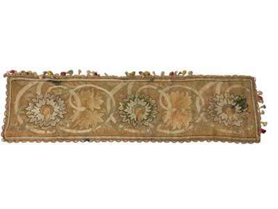 Lot 895 - Arts and Crafts silk floss runner or overmantel possible by May Morris