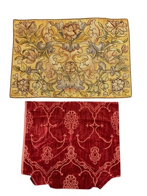 Lot 899 - Fragment of Genoese Devore silk velvet, another textile