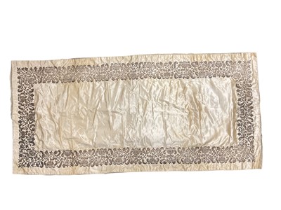 Lot 887 - Early / mid-19th century Ottoman Empire silver thread on silk satin panel