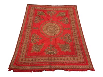 Lot 893 - Antique hand stitched Kashmiri shawl of large size