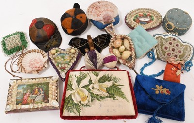 Lot 736 - Collection of pin cushions, including Victorian and Edwardian novelty examples