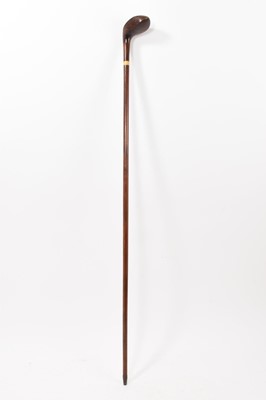 Lot 739 - Novelty golf club walking stick, stamped - CLAUDE GRAY, CLACTON ON SEA