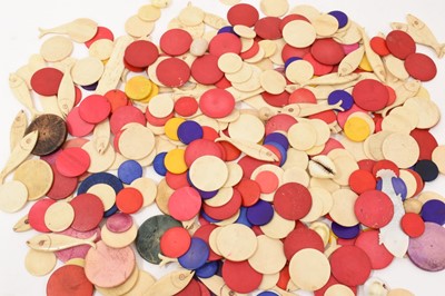 Lot 759 - Large collection of antique carved and stained bone playing counters