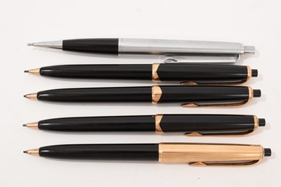 Lot 764 - Collection of five Mont Blanc retractable pencils
