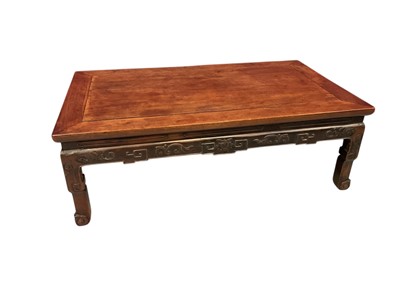 Lot 1356 - 19th century Chinese hardwood opium table of low form