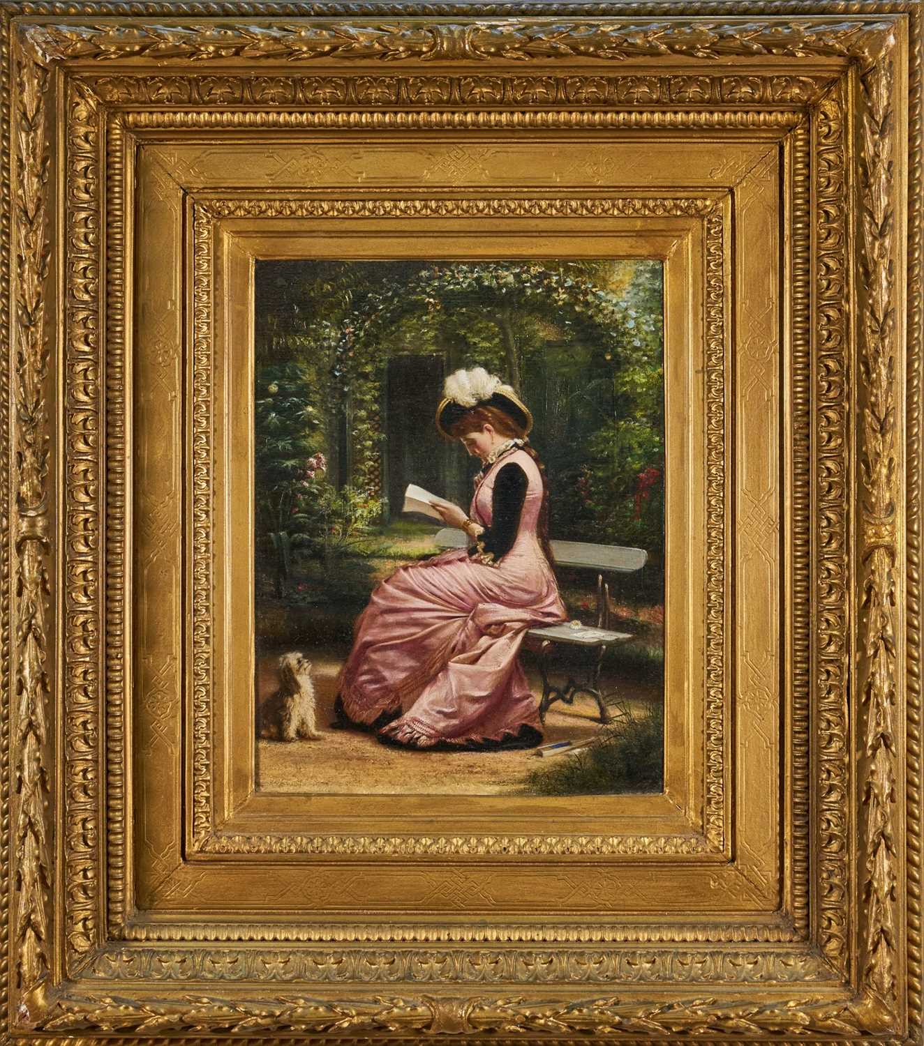 Lot 1159 - Manner of Jessica Hayllar (1858-1940) oil on canvas - The Love Letter, 35cm x 27cm, in gilt frame
