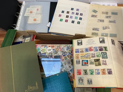Lot 5077 - Box of stamp albums, First Day Covers and other stamps