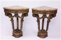 Lot 1263 - Pair of 19th century French gilt wood...