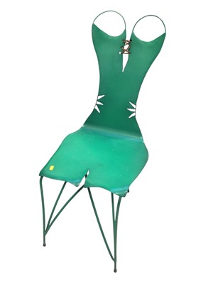 Lot 5305 - Green 'Corset' chair designed by Gérard Coquelin