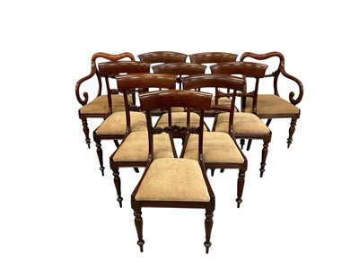 Lot 1327 - Matched set of ten early Victorian mahogany dining chairs