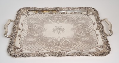 Lot 241 - Early 20th century large sterling silver Tiffany & Co silver two handled tray, New York 1902-1907