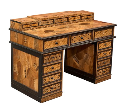 Lot 1331 - Highly unusual early 20th century Japanese parquetry desk