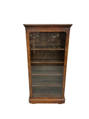 Lot 1334 - Victorian walnut glass-fronted display cabinet