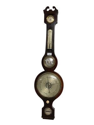 Lot 687 - Regency mahogany banjo barometer by Jackson of Coggesha...