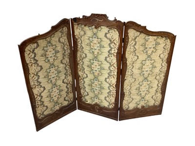Lot 1337 - 19th century French folding screen utilising early textiles
