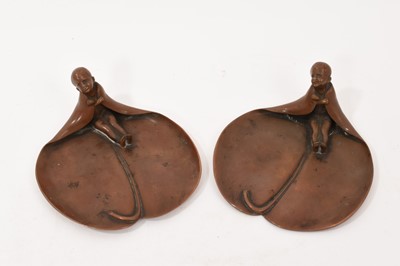 Lot 768 - Pair of Art Nouveau bronze dishes