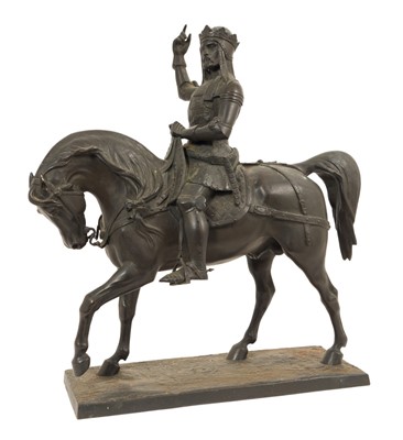 Lot 690 - After Carlo Marochetti (1805-1867), bronze sculpture of Richard the Lionheart
