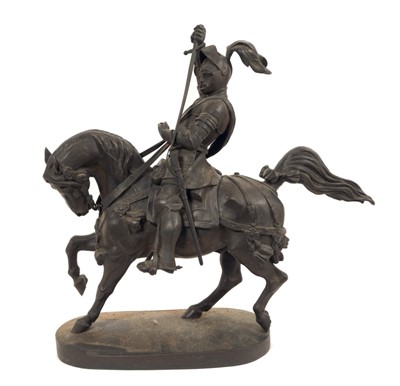 Lot 689 - Carlo Marochetti (1805-1867), bronze sculpture of Emmanuel Philibert, 10th Duke of Savoy