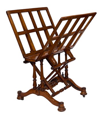 Lot 1442 - Good William IV walnut folio stand with metamorphic adjustable base