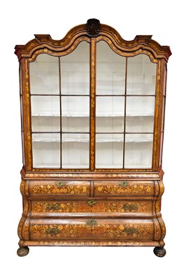 Lot 1446 - Late 18th century Dutch marquetry display cabinet