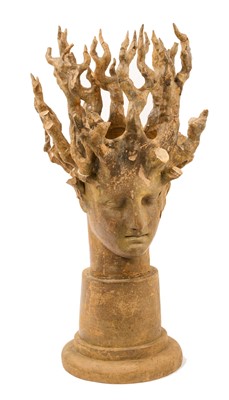 Lot 812 - *Oriel Harwood (b.1961) terracotta sculpture, 'Flame Head'