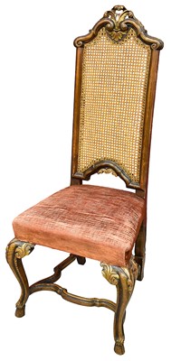 Lot 1393 - Antique walnut hall chair in the William and Mary style