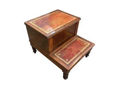 Lot 1360 - Early 19th century mahogany two step commode with side opening top flap