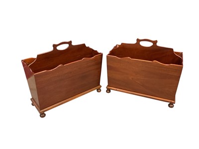Lot 1359 - Pair of mahogany canterburies in antique style, possibly by Redman & Hales