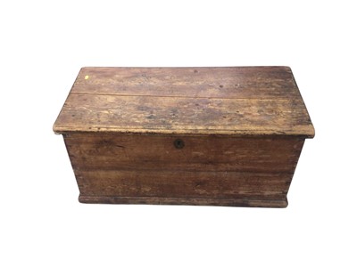 Lot 5304 - Antique pine blanket box with removable sliding compartments measuring approximately 94cm wide including handles x 41cm deep x 43cm tall