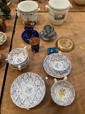 Lot 5059 - Group of English and continental ceramics and glass, including Herend and Richard Ginori jardinières, Victorian tea set, etc