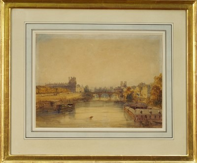 Lot 1172 - William Callow (1812-1908) watercolour - 'View of Pont Royal bridge over the River Seine, Paris''