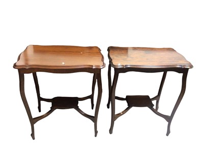 Lot 5314 - Pair of Edwardian mahogany two-tier side tables