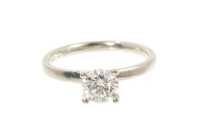 Lot 539 - Diamond single stone ring with G.I.A report