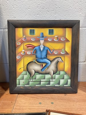Lot 5084 - Haydn Cornner (b.1961), 'Masked Blue Rider' (1994), 34cm x 32.5cm